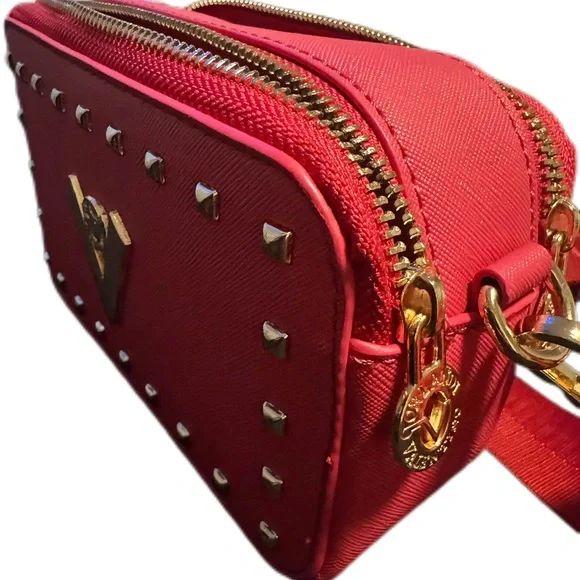 NWOT Valentino Orlandi Hot Pink Studded Crossbody Bag - Picture 5 of 5